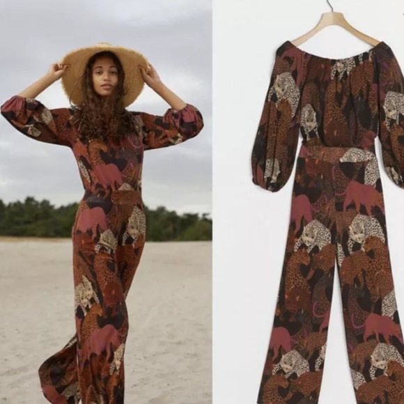 Anthropologie Pants - New Anthro Farm Rio Animalia Leopard Jumpsuit